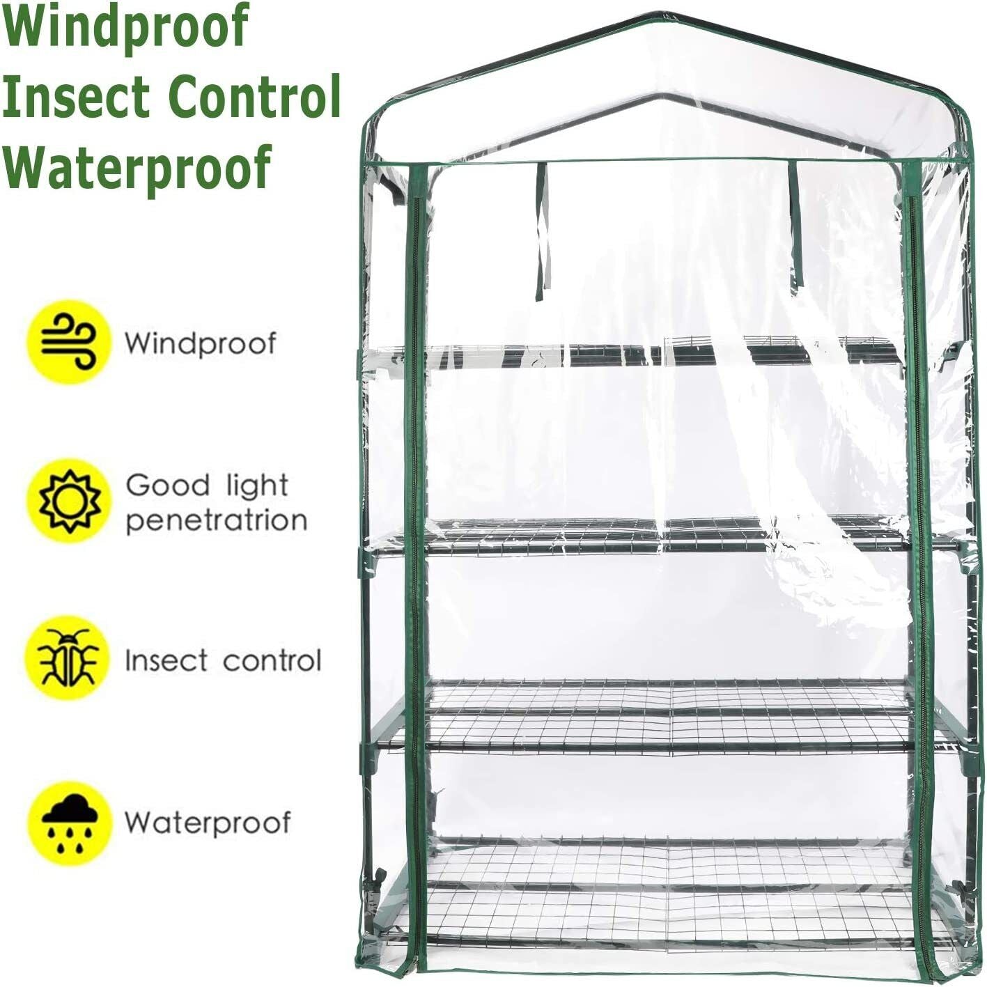 Garden EXTRA WIDE 4Tiers Mini Greenhouse Cover ONLY no Frame