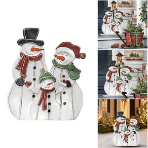 Christmas Outdoor Home Wood Cutouts 2D Snowman Ornaments Xmas Garden Fence Decor