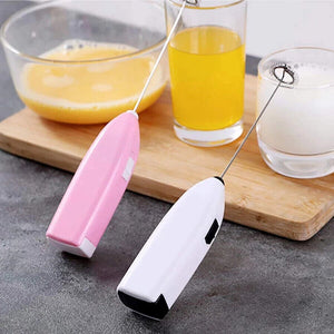 PINK Electric Kitchen Mini Foamer Milk Frother Egg Beater Stirrer Whisk Mixer Tool