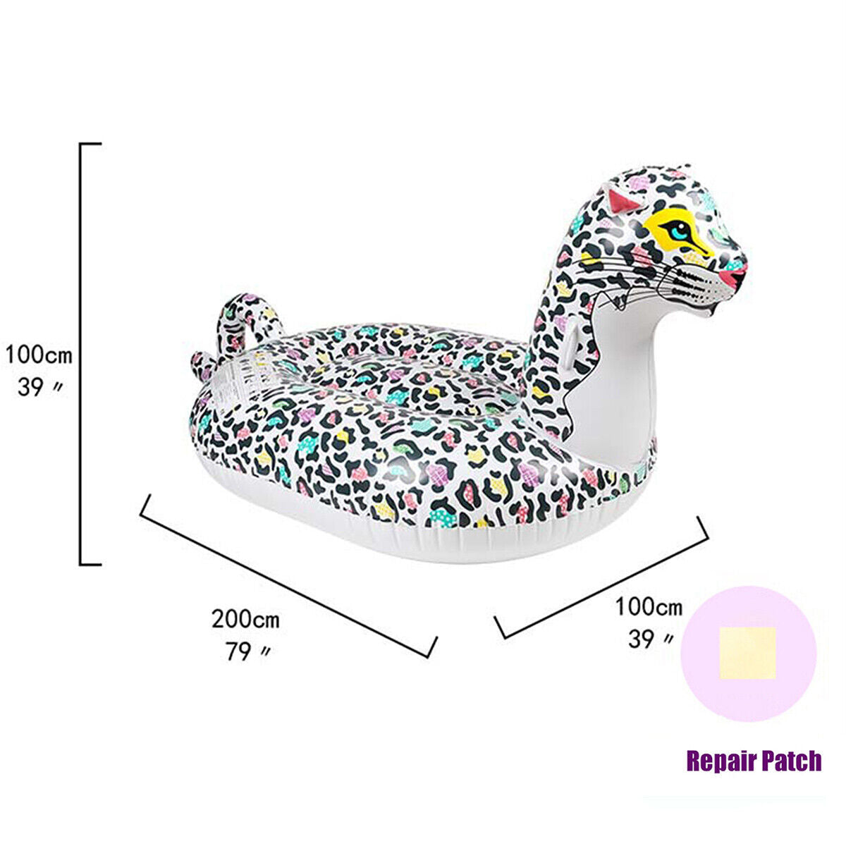 Leopard Pool Float Raft Inflatable Swimming Lounger Bed Adults