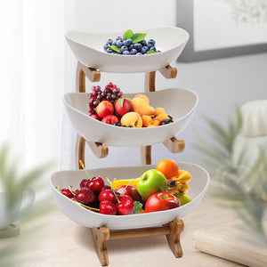 Ceramic Candy Three-layer Fruit Plate Modern Creative Fruit Basket Bowl Holder