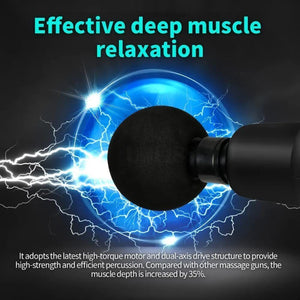 Handheld Deep Tissue Massage Gun 4 Heads USB Muscle Relief Percussion Massager