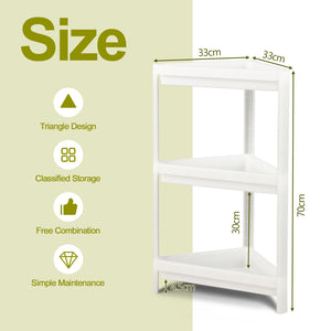 2 Pcs 3 Tier Detachable Floor Corner Shower Shelf Counter Corner Storage Rack