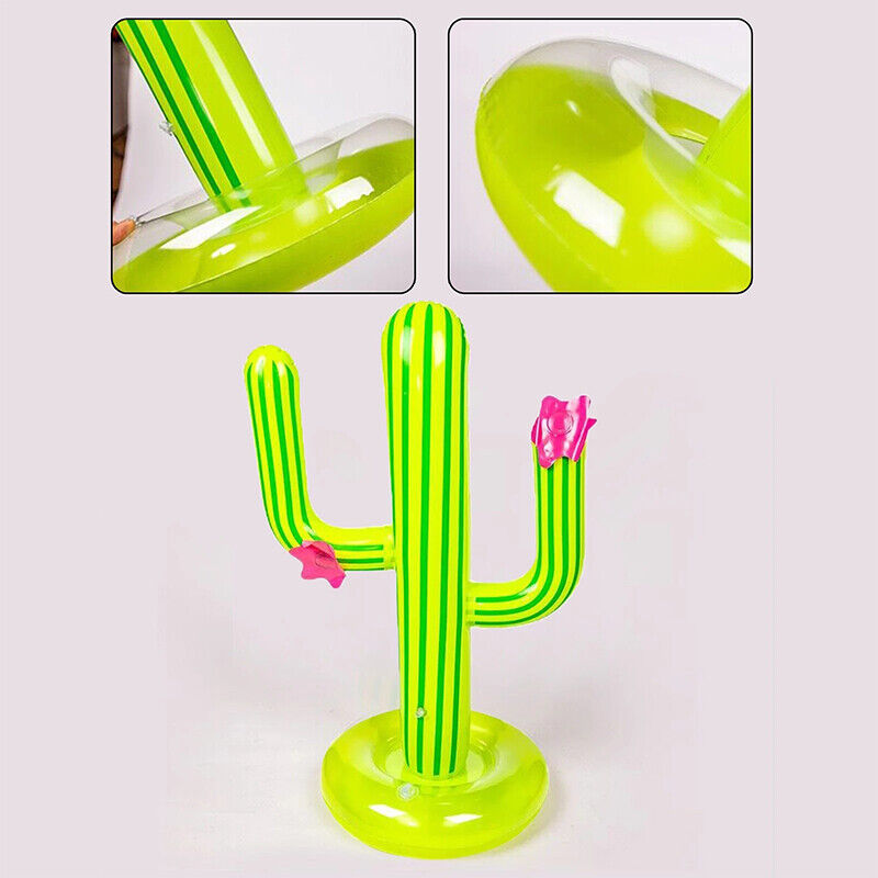 Swimming Pool Inflatable Cactus Ring Toss Game Set Floating Toys Beach
