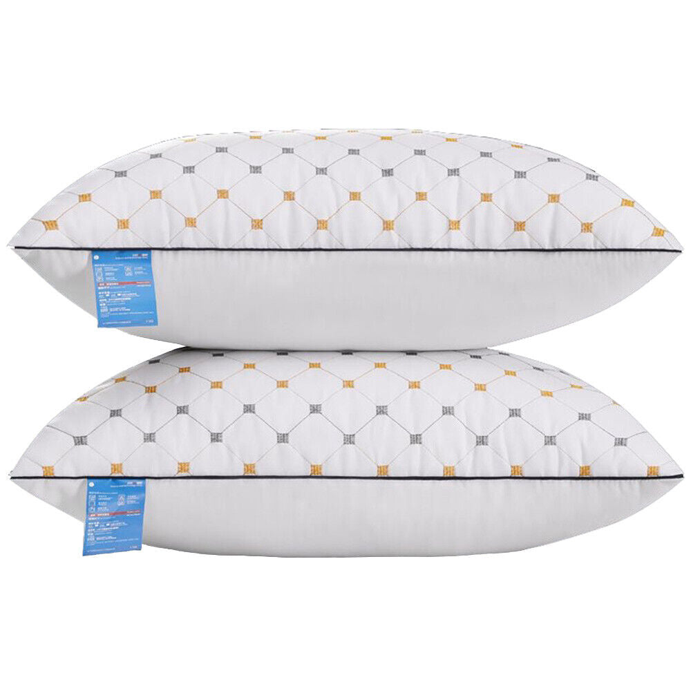 Hotel Quality Pillows Checked Ultra Plush Home Bed Standard Pillows 2 Pack