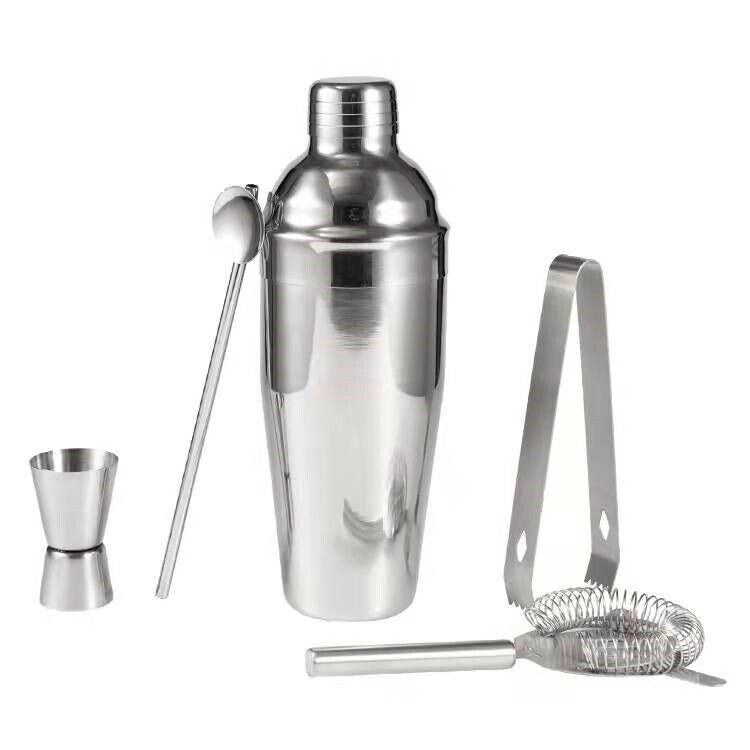 5PCS Cocktail Shaker Bartender Set  Mixer Martini Spirits Bar Strainer