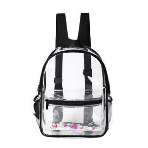 Transparent Backpack Bag Clear PVC Travel Shoulder Bag School Bag Strap Book Bag
