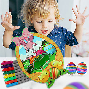 Mazing Egg Lathe with Markers for Kids, Bunny Egg Spinner