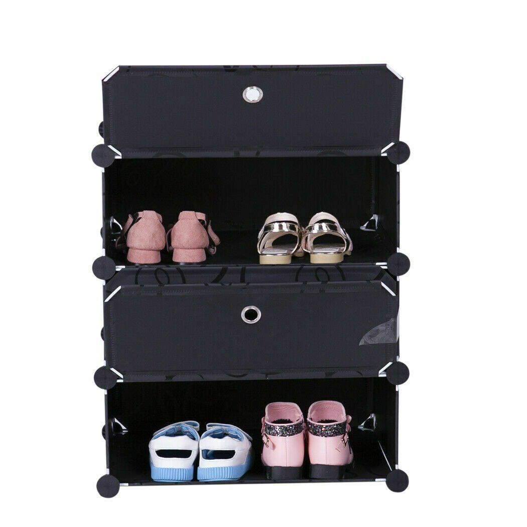 3 Tier Shoe Cabinet Shoe Rack Storage Cabinet Organiser DIY Storage Shelf Closet