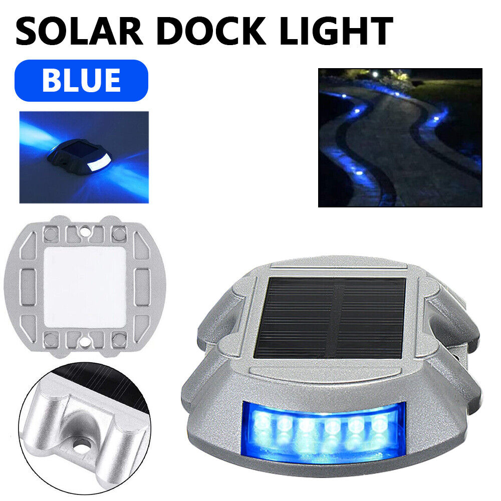 Green 1-4X Solar Driveway Lights Deck Pathway Lights Solar Dock LED Light Safety Light