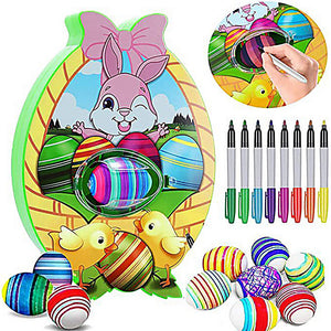 Mazing Egg Lathe with Markers for Kids, Bunny Egg Spinner