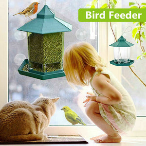 Garden Hanging Wild Bird Feeder Birds Gazebo Shape Container Waterproof Outdoor