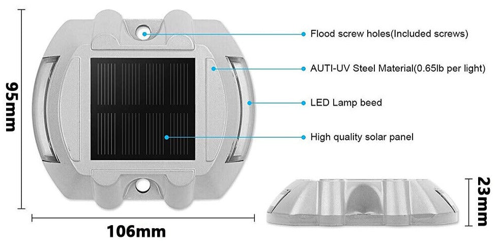 Green 1-4X Solar Driveway Lights Deck Pathway Lights Solar Dock LED Light Safety Light