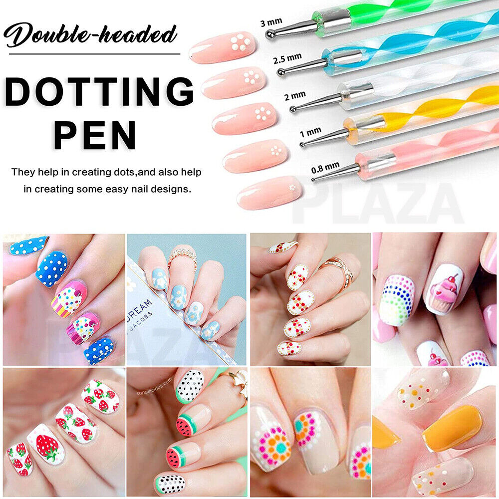 32pcs Nail Art Design Brushes Set Dotting Painting Drawing Polish Pen Tools Kit