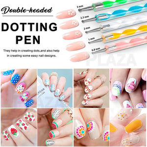 32pcs Nail Art Design Brushes Set Dotting Painting Drawing Polish Pen Tools Kit