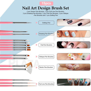 32pcs Nail Art Design Brushes Set Dotting Painting Drawing Polish Pen Tools Kit