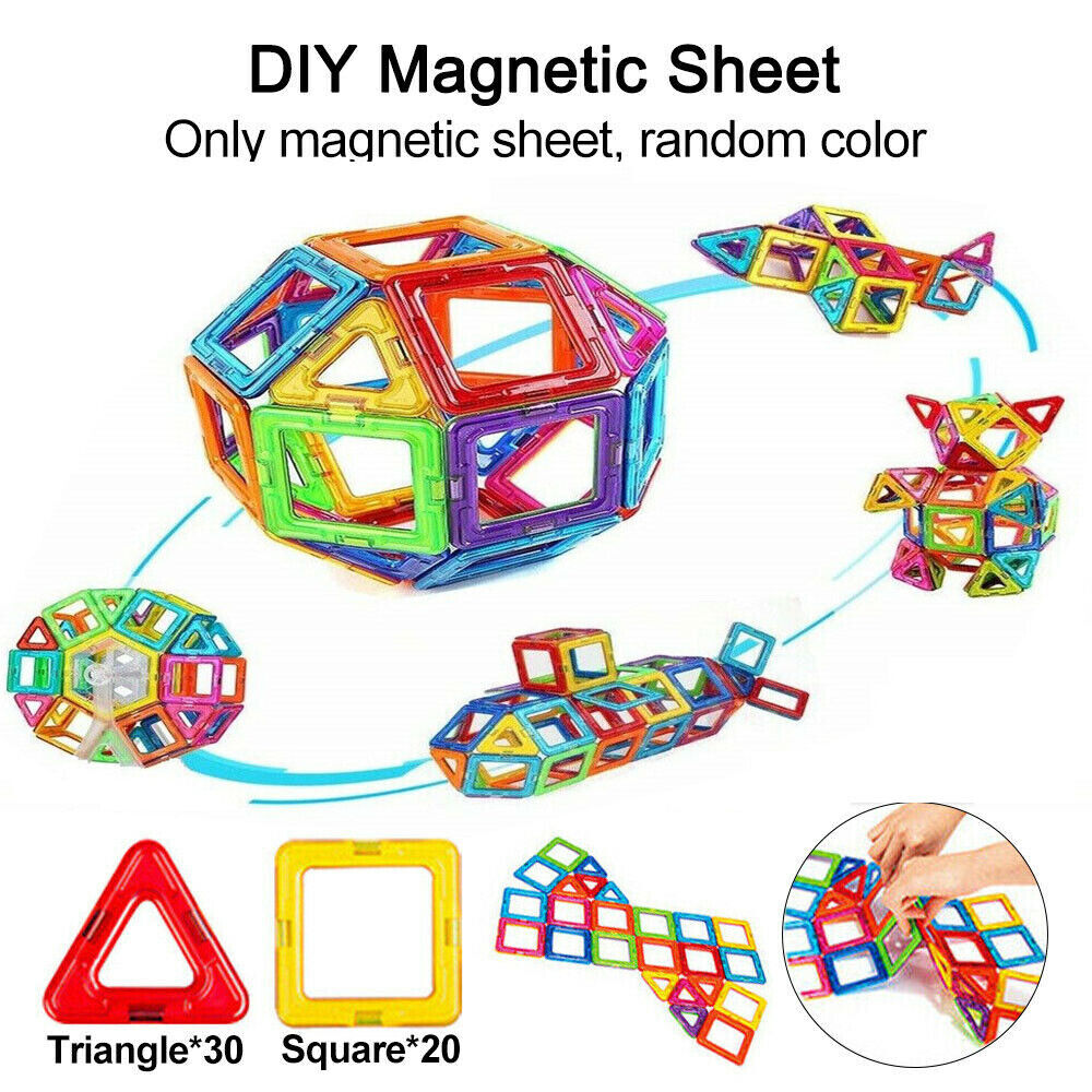 100pcs Magnetic Building Blocks Set 3D Tiles DIY Toys Gift Kids Educational