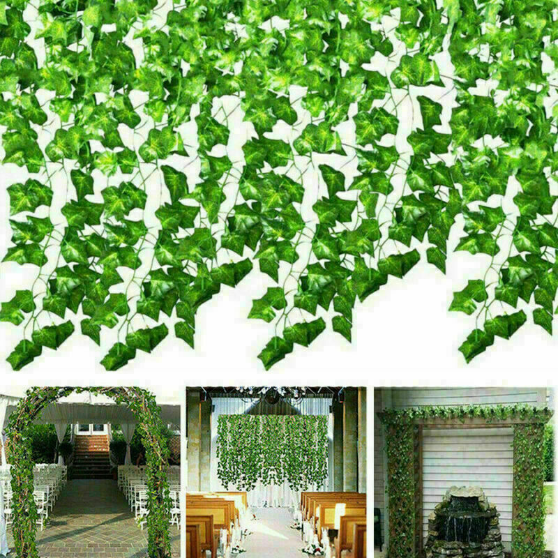 30pcs 2M Artificial Ivy Vine Fake Foliage Hanging Leaf Garland Plant Party Decor
