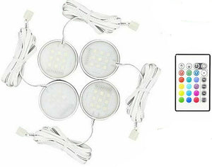4x RGB LED Under Cabinet Lighting Kitchen Cupboard Shelf Lights Display Kit Lamp