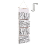 White 4 Pockets Large Hanging Wall Mounted File Document Holder Organizer Storage Bag