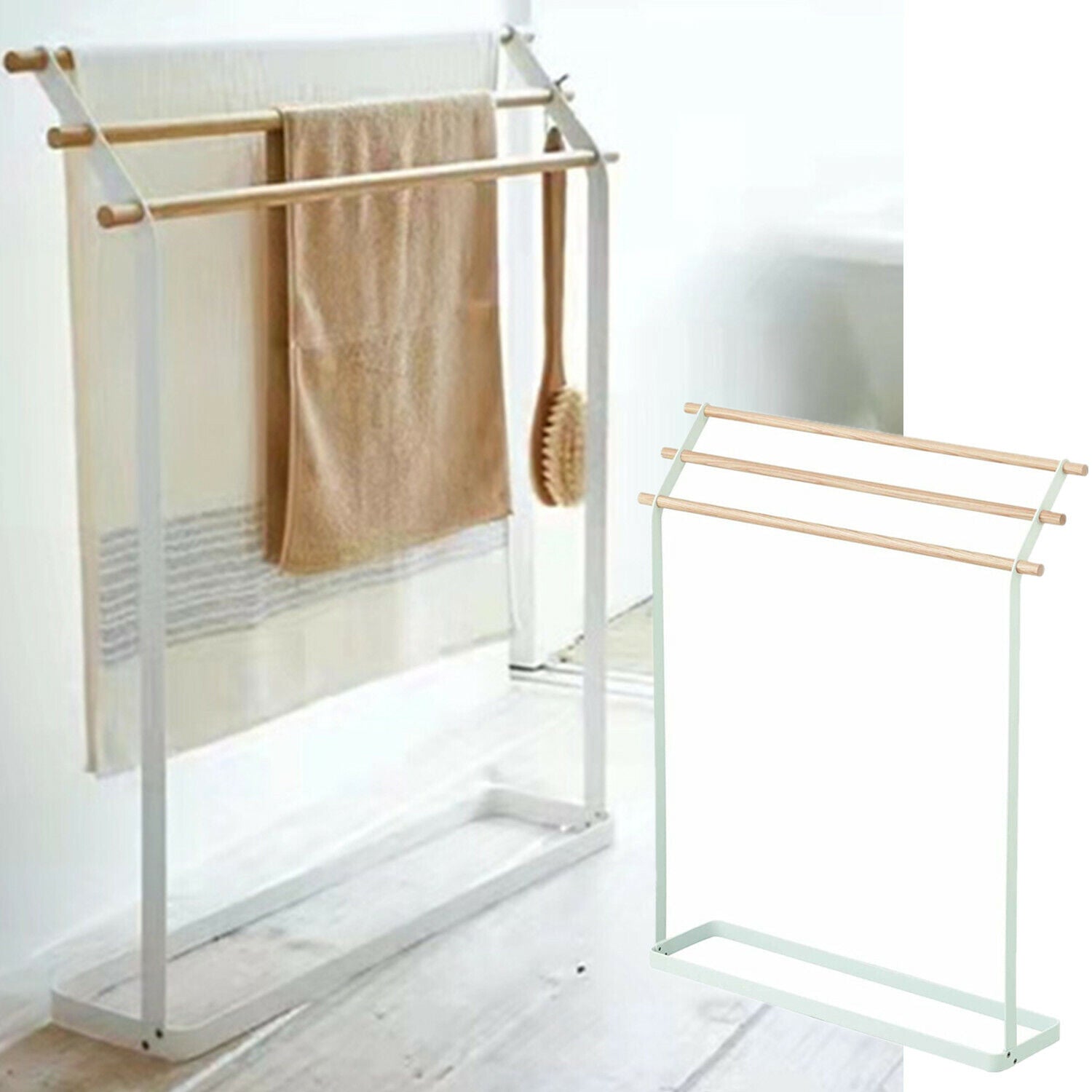 Freestanding Towel Rack 3 Tier Metal Towel Bar Stand Storage Holder Dry Rack