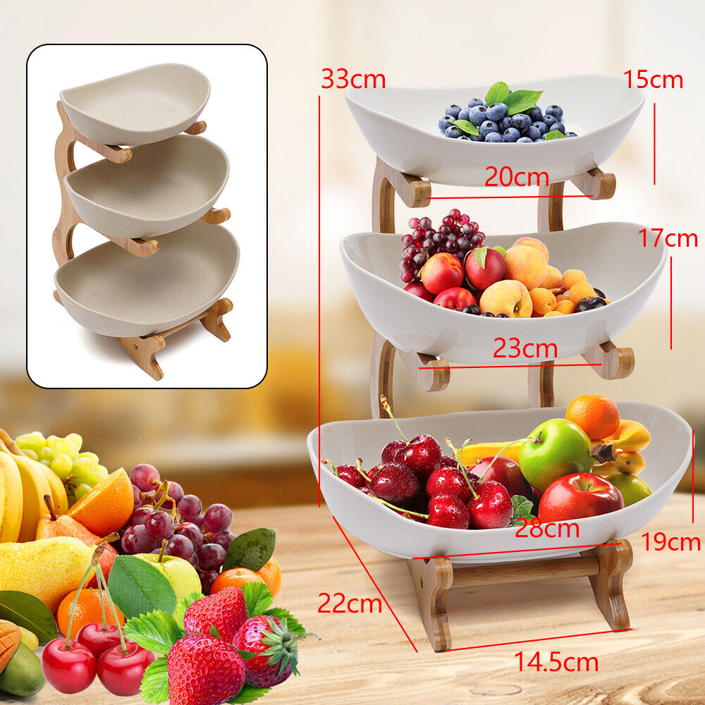 Ceramic Candy Three-layer Fruit Plate Modern Creative Fruit Basket Bowl Holder