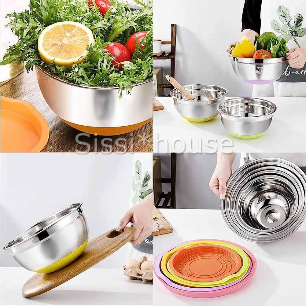 Mixing Bowls 5 Piece Set Stainless Steel Kitchen Bowl Set with Lids AUS