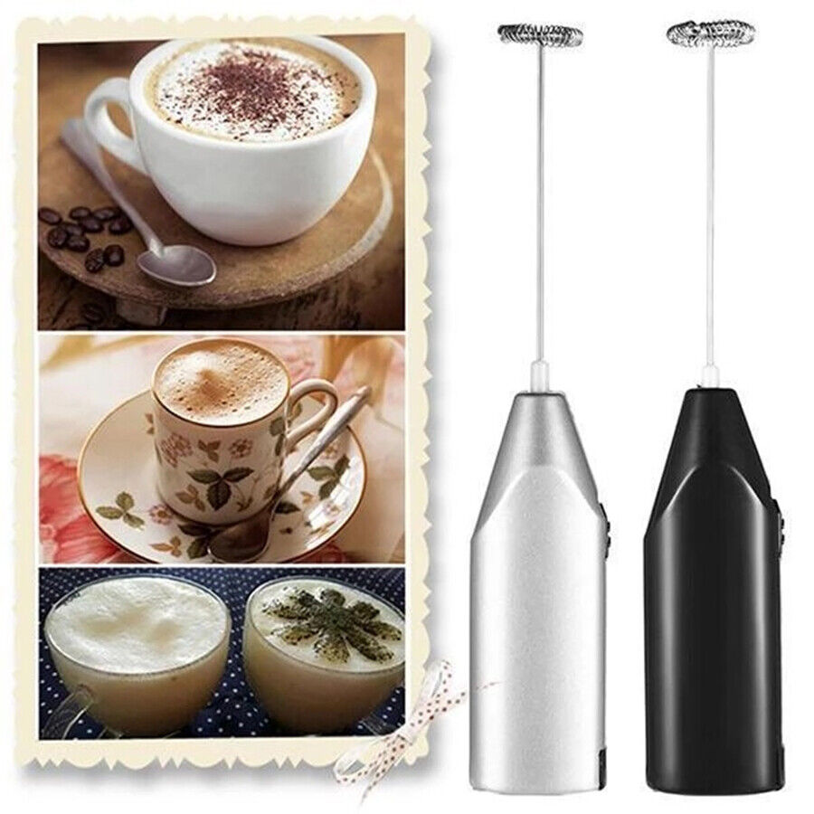 BLACK Electric Kitchen Mini Foamer Milk Frother Egg Beater Stirrer Whisk Mixer Tool