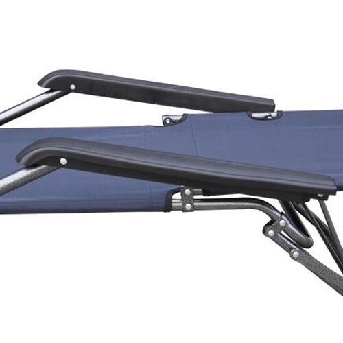 Reclining Sun Beach Deck Lounge Chair Outdoor Folding Camping Fishing Arm Rest