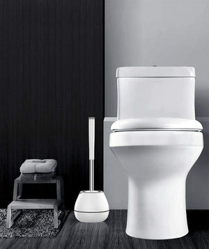 Silicone Toilet Brush Set Built-in Tweezer TPR Bristles