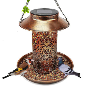 Solar Powered Bird Feeder Light Hanging Outdoor Solar Lamp Solar Garden Light