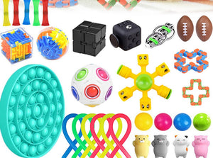 30 Pack Fidget Toys Set Sensory Tools Simple Bundle Kids Adults Stress Relief