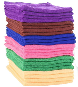 50PCS Microfibre Cloth Rag Bulk Set Car Gym Kitchen Glass Cleaning Washing Towel