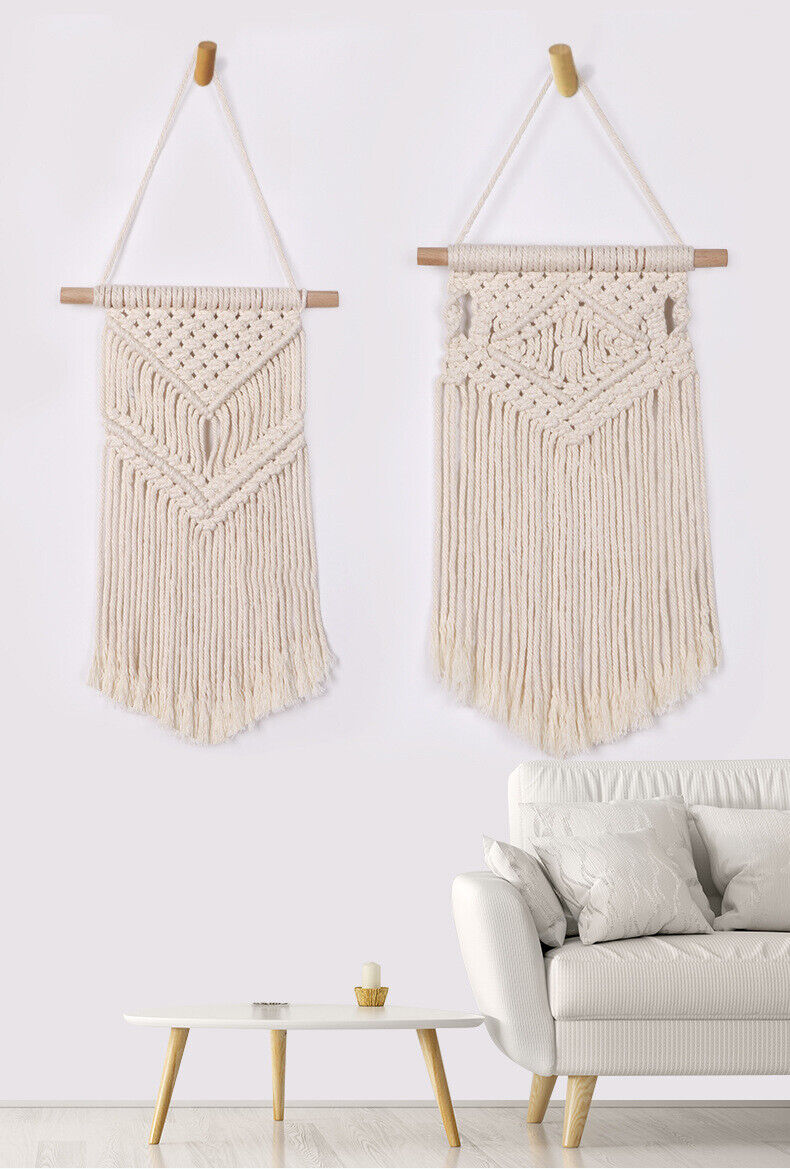 2 Pack Macrame Wall Hanging Tapestry Wall Decor Boho Chic Woven Home Decor