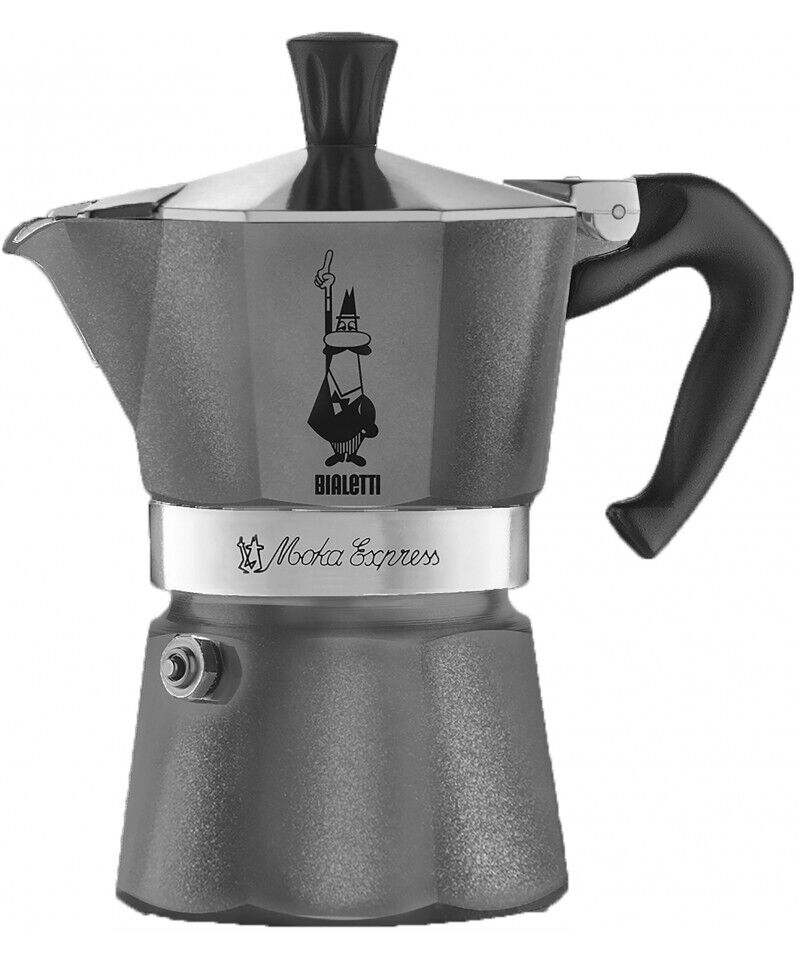 Bialetti Moka Express Gray Diamond 1 Cup (50ml) Stovetop Coffee Maker Percolator