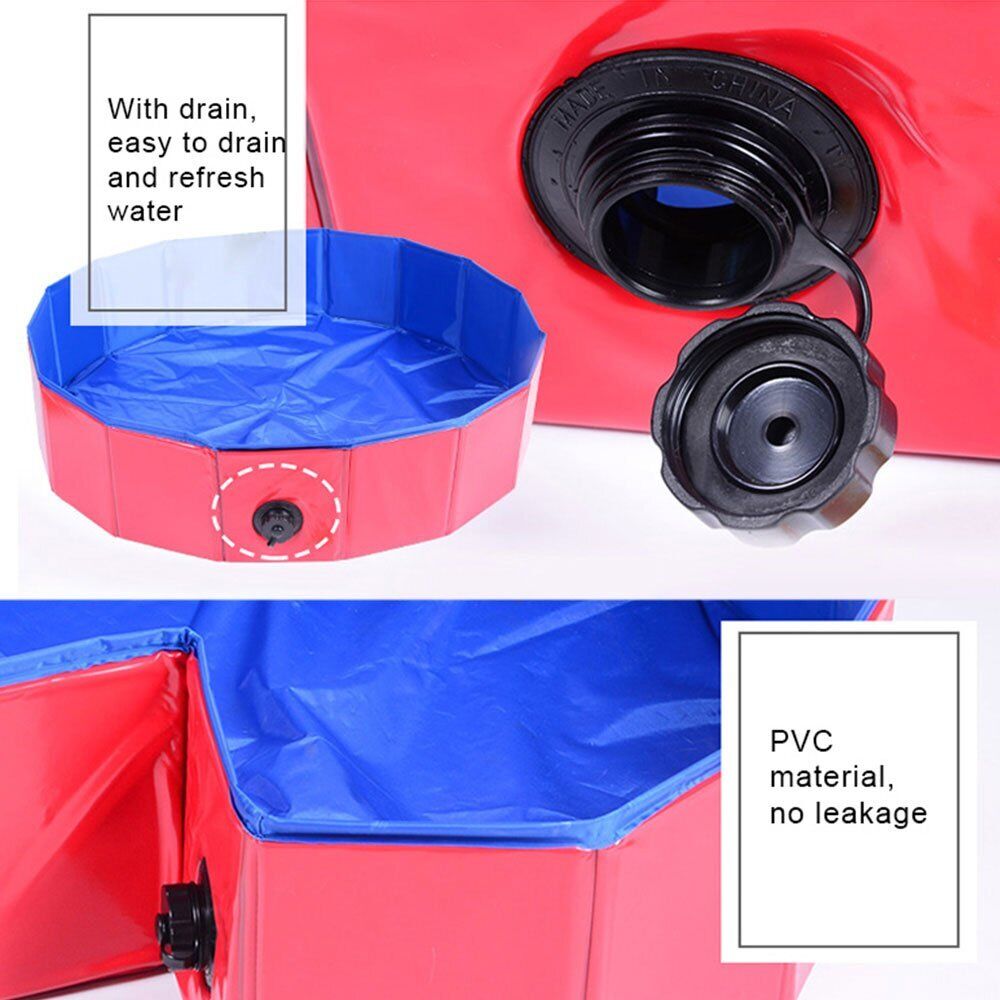 Portable Pet Swimming Pool Kids Dog Cat Washing Bathtub Outdoor Bathing Foldable