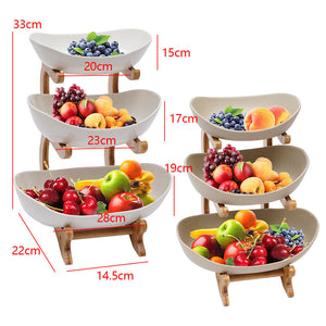 Ceramic Candy Three-layer Fruit Plate Modern Creative Fruit Basket Bowl Holder