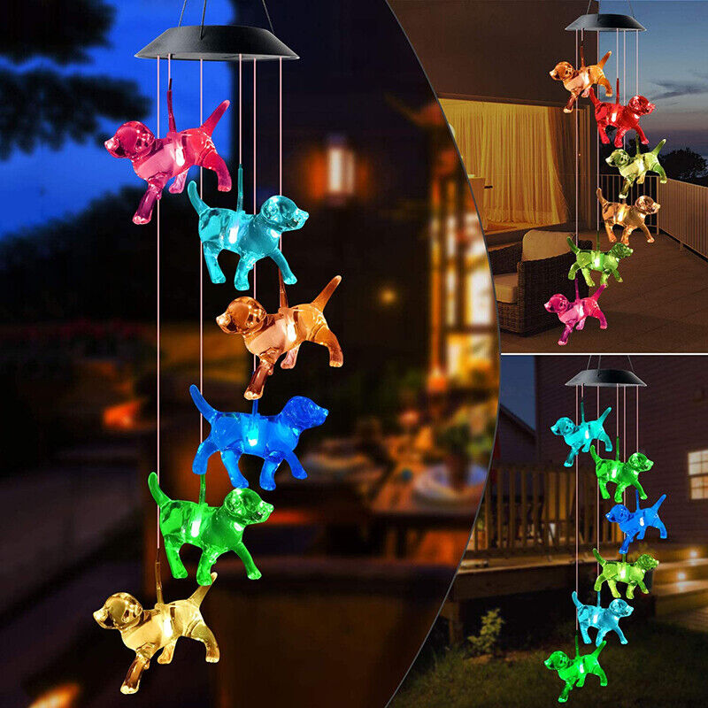 Garden Hanging Outdoor Wind Chimes Colour Changing Decor Solar Powered LED Light