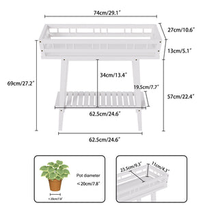 2Tier Exquisite Plant Stand Accent Table Flowers Display Shelf LivingRoom Patio