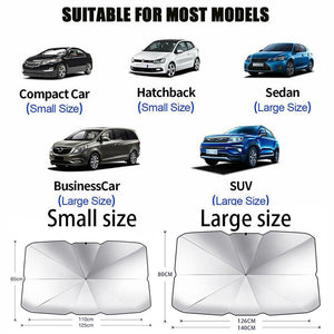 Foldable Car Windshield Sunshade Front Window Cover Visor Sun Shade Umbrella - L